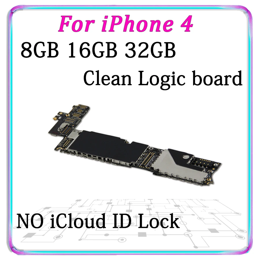 

Unlocked Original Motherboard For iPhone 4 Mainboard With full chips tested good working logic board free shipping