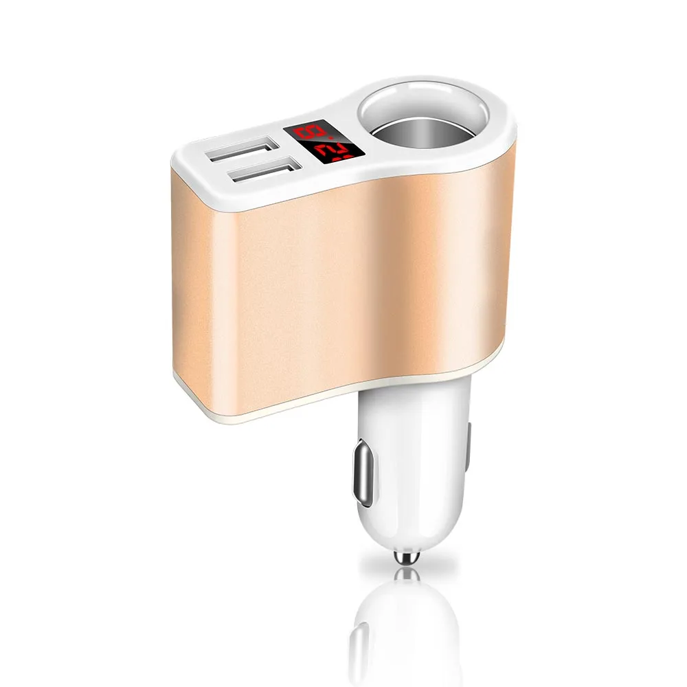 Onever Quick Charge 5V 3.1A 2 порта USB Автомобильное зарядное устройство для iPhone iPad samsung 12 V-24 V розетка для автомобильного прикуривателя адаптер зарядное устройство - Название цвета: gold