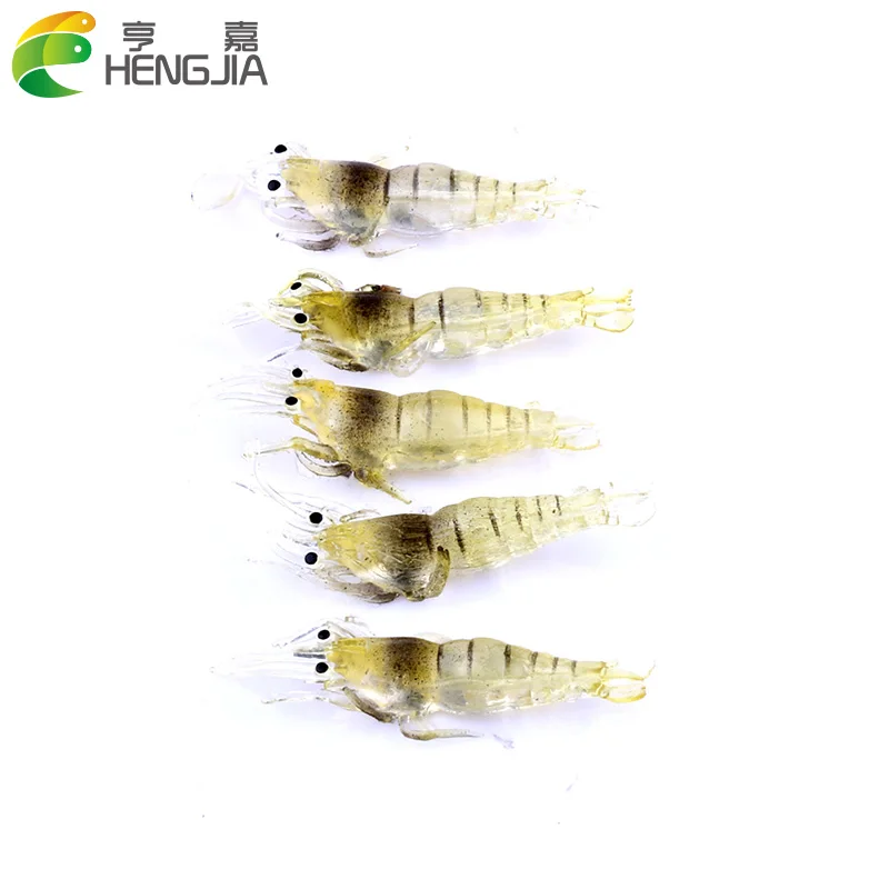 

5pcs/pack Soft Shrimp Fishing Lures Artificial Shrimp Baits 1g Soft Lure Small Bionic Soft lure isca artificia Bait Without hook