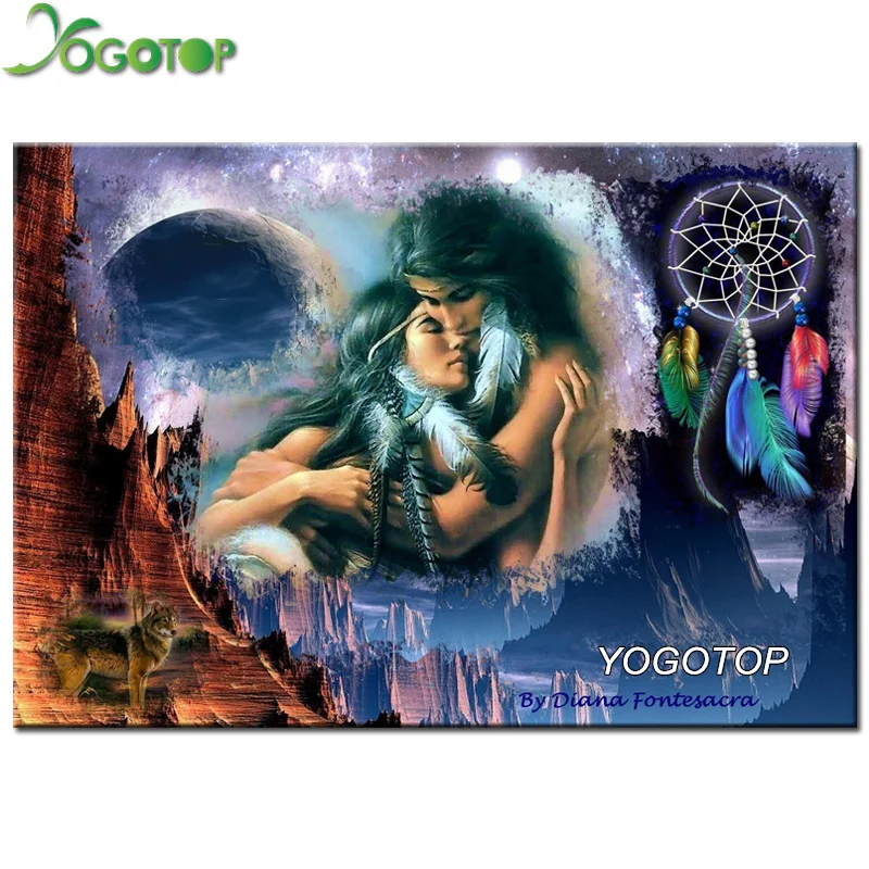 

YOGOTOP 5D Diamond Embroidery Indian couples DIY Diamond Painting Cross Stitch Square Needlework Mosaic Decor Paintings ZB274