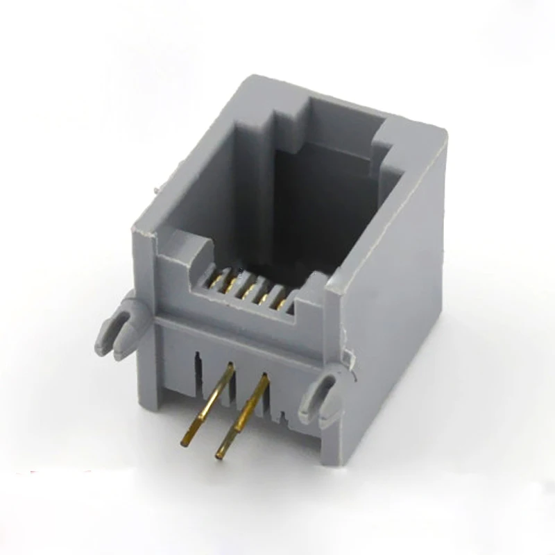 100pcs RJ11 Connector 4P RJ11 Cable Adapter Socket Plug 90 ... 6 pin rj11 connector wiring diagram 