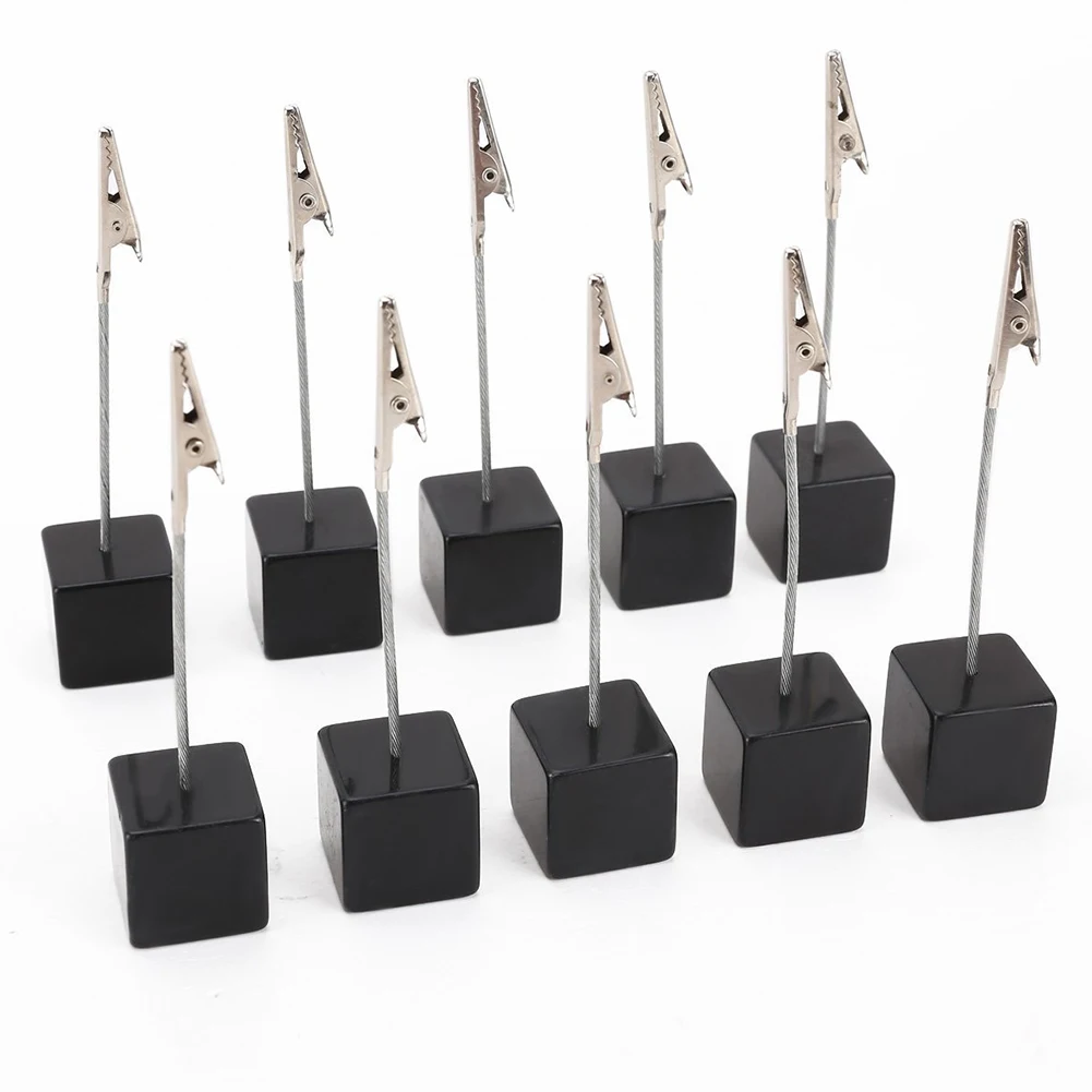 

10Pcs Memo Clip Holder Stand With Alligator Clasp For Pictures Card Paper Note Clip - Shop Display Price Tag - Black Colorful