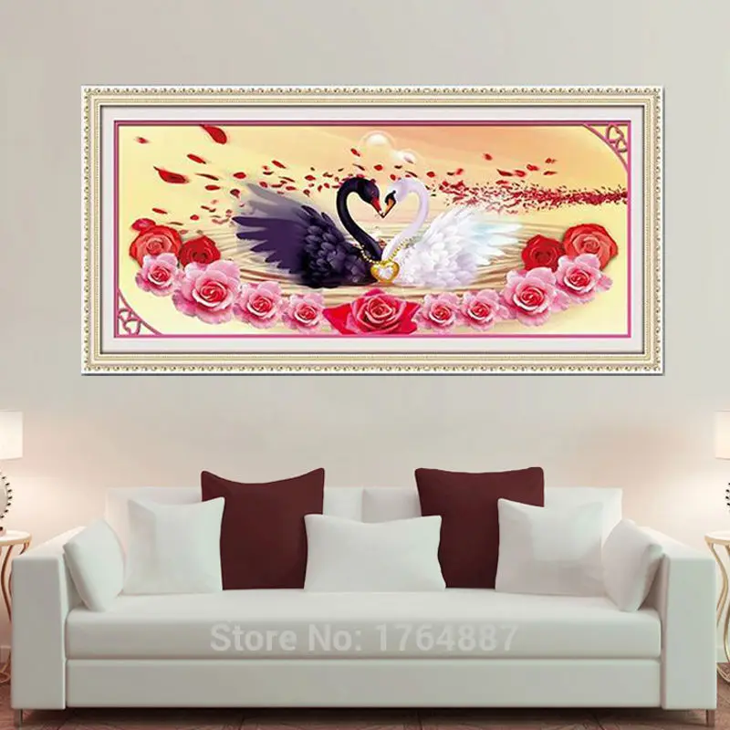 Arts and Crafts 5D Diy Diamond Embroidery 2 a Swan Wreath Rose Diamond Painting Cross Stitch Rubik