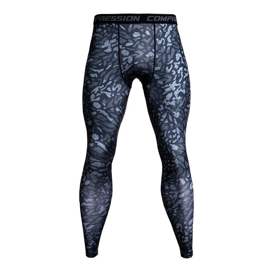 Тренировочные брюки для бега, Мужские дышащие быстросохнущие Компрессионные Мужские брюки, спортивные Леггинсы для фитнеса, мужские камуфляжные штаны для спортзала - Цвет: WKC49