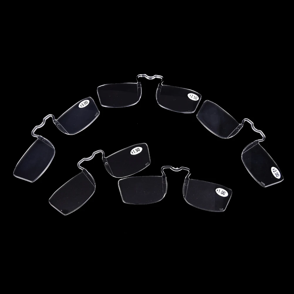

No Frame Clip On Reading Glasses Older Mirror Nose Clip Mini Small Eyeglasses