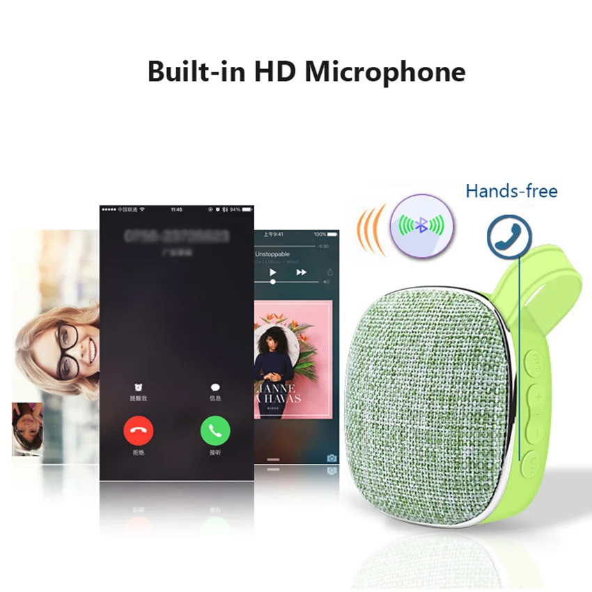 Aimitek X25 Мини Bluetooth динамик беспроводной портативный тканевый MP3 плеер с микрофоном