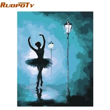 

RUOPOTY Frame Abstract Ballet Dancer DIY Painting By Numbers Kits Acrylic Handpainted Oil Painting On Canvas For Home Decor