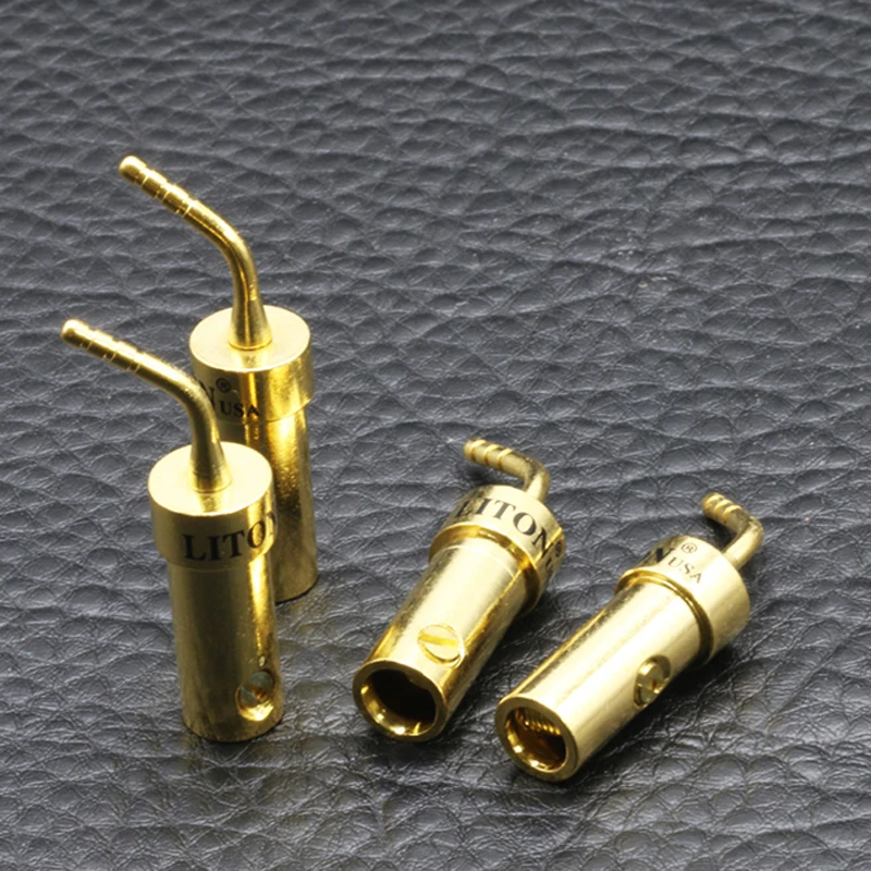 4 Spine A Banana Rodiate In Fibra Di Carbonio – Adattatori HIFI Per Cavi Altoparlanti