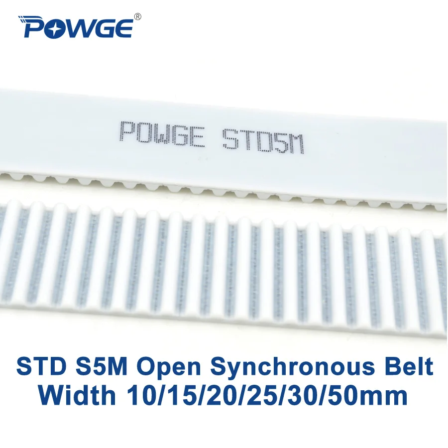 POWGE Arc PU белый STD STS S5M открытый ремень ГРМ 15mm Ширина 10/15/20/25/30/50 мм полиуретан сталь