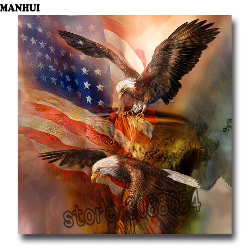 

DIY Diamond Painting Full Square Diamond Embroidered Owl flag Cross Stitch Diamond Painting decoration Crafts ADW308