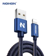 NOHON для Apple, USB кабель, джинсовый кабель для быстрой зарядки, USB кабель для iPhone 7, 6, 6S Plus, 5, 5S, SE, iPad, iPod, iOS, 8, 9, 10, телефонный кабель для синхронизации данных