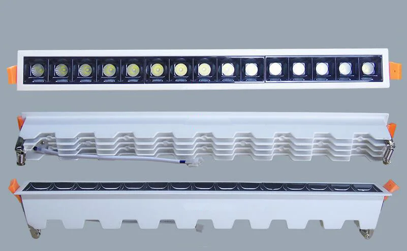 New COB LED Embedded Line Grille Light 2W 4W 10W 20W 30W Showcase Hotel Bold Lamp Clothing Store Office Light Mini Grille Light