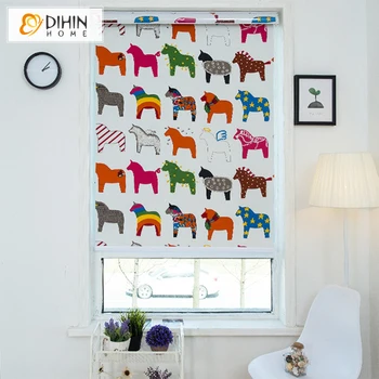 

Cartoon Children Lovely Pony Zebra Blinds Double-layer Roller Blinds Customized Size