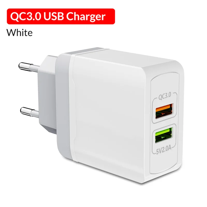 ZNP Quick Charge 3,0 28 Вт QC 3,0 адаптер зарядного устройства с двойным USB ЕС Путешествия стены мобильного телефона Быстрая зарядка для iPhone samsung Xiaomi - Тип штекера: EU QC3.0 USB Charger