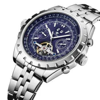 

2019 OUYAWEI Men Full Steel Watches Automatic Mechanical Top Brand Luxury Business Tourbillon Male Clock Relogio Masculino