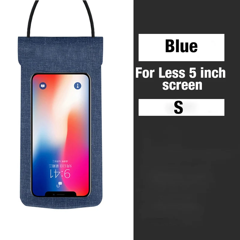 Lymoc водонепроницаемая сумка для телефона, чехол для плавания, дайвинга, для улицы, водонепроницаемый чехол для телефона, для всех 3,5-6,3 дюймов, аксессуары для телефона с фотографией - Цвет: Blue less 5inch CV