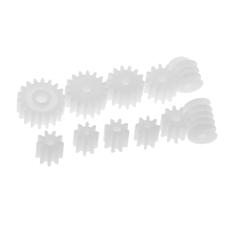 11 Pieces/set White Plastic Assorted Gears Worm Kits for DIY Robot RC Car Toys Model Accessories