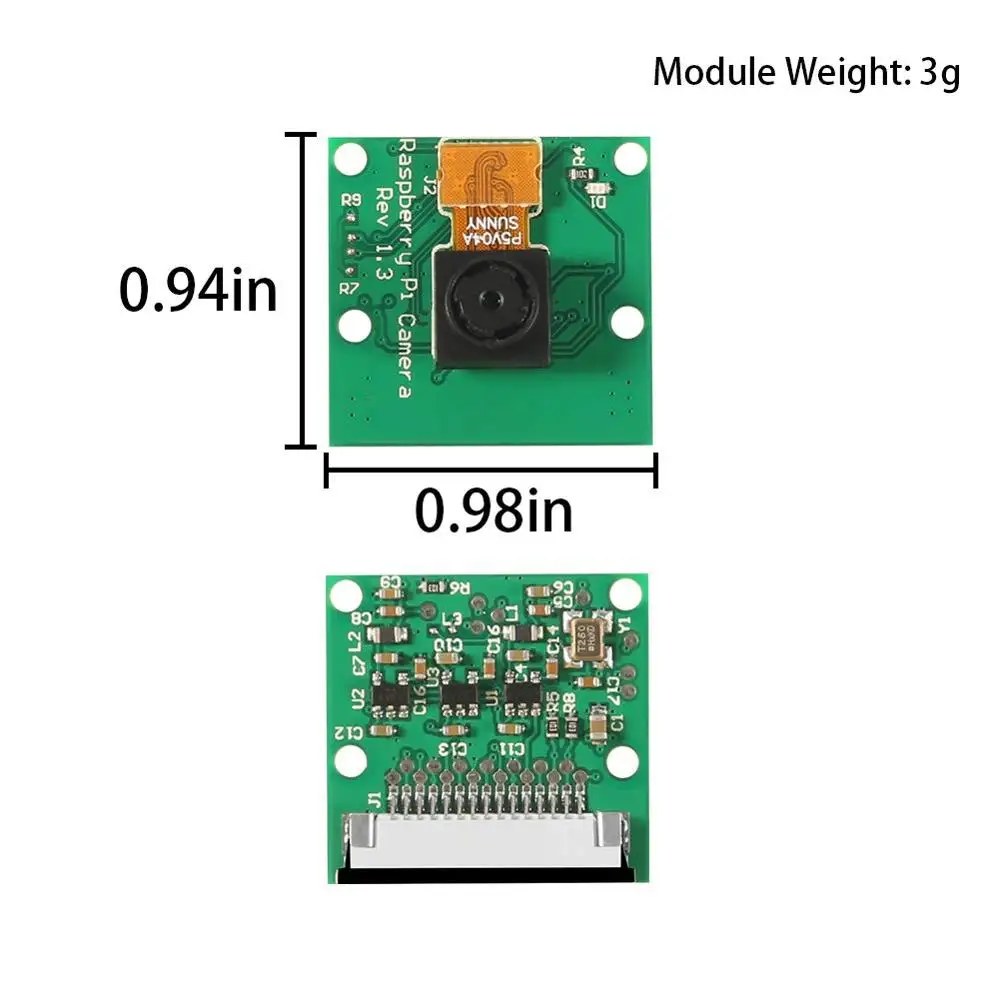 only camera Модуль камеры Raspberry Pi 5MP 1080p OV5647 сенсор видеокамеры для Raspberry Pi Модель A/B+ Pi 2 3 3B+ Pi Zero W гибкий кабель - Цвет: only camera