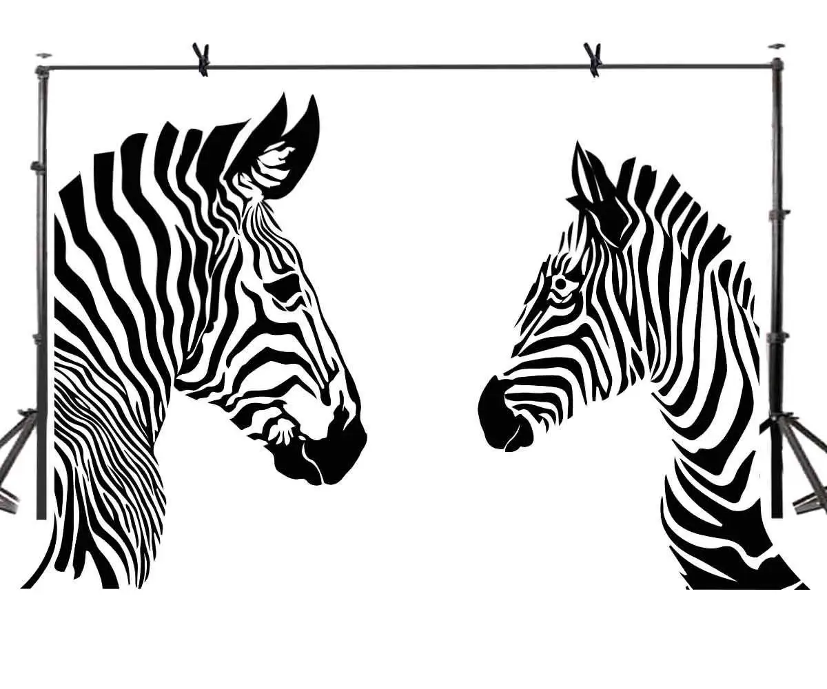 

150x220cm Zebra Sketch Backdrop White Backdrop Zebra Sketch Minimalistic Photography BackgroundPhoto Screen