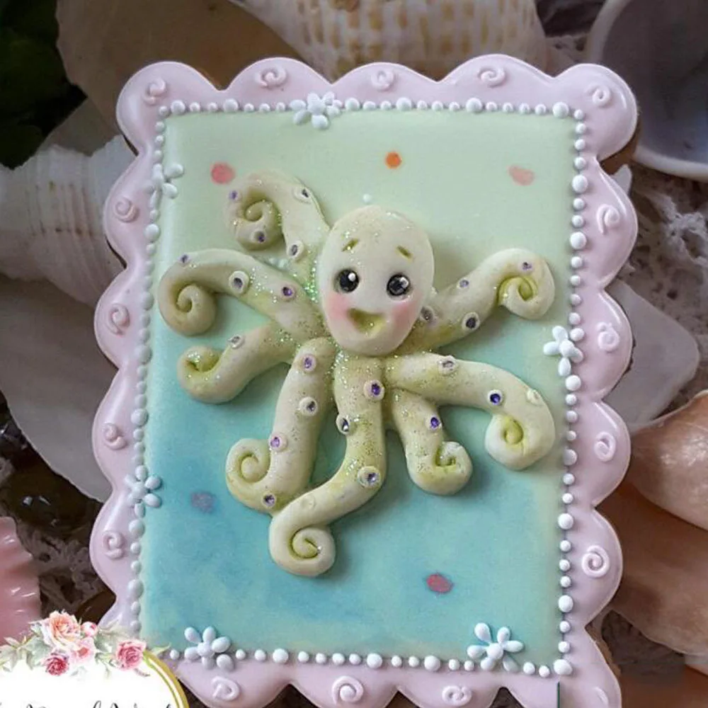 Aouke Формочки осьминога силиконовая форма 3D Fondant формочка для торта инструменты