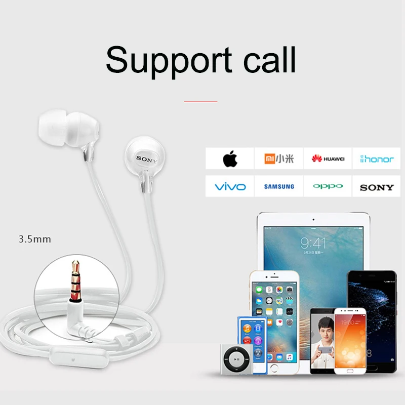 Оригинальные наушники Sony вкладыши сабвуфер телефонная гарнитура кабель