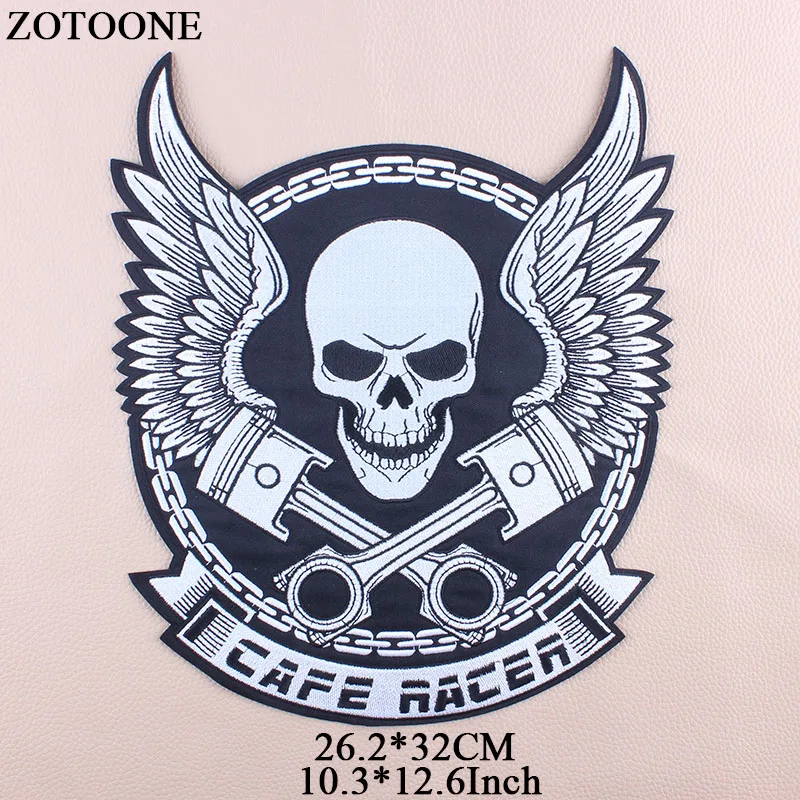 

ZOTOONE Iron On Transfer Punk Patches For Clothes Jacket Big Skull Patch Applique Embroidery Rock Cloth Patch Biker stickers G
