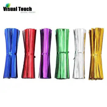 

Visual Touch 800PCS/Pack Muiti color Metallic Twist Ties Wire Cellophane Bag Pack Sealing Steel Baking Wrapping Ligation Party