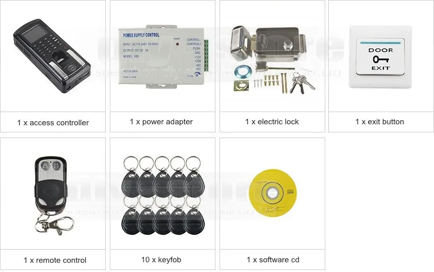 Diysecur отпечатков пальцев 125 кГц RFID считыватель Пароль Клавиатура + Электрический замок двери Система контроля доступа комплект для офиса/дом