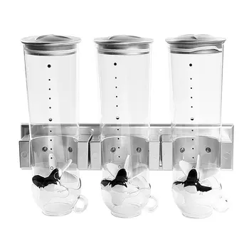 

Muesli dispenser Cereal Dispenser Indispensable Dispenser Muesli Container made of plastic Wall mounting with three c