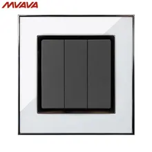 MVAVA 3 Gang 1/2 Way Control Wall Decorative Light Switch EU/UK Standard Push Button Luxury Mirror White Switch Free Shipping MVAVA 3 Gang 1/2 Way Control Wall Decorative Light Switch EU/UK Standard Push Button Luxury Mirror White Switch Free Shipping