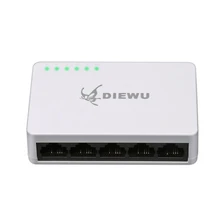 DIEWU 5 Порты Fast Ethernet RJ45 10/100 Мбит сетевой коммутатор хаб настольное, ноутбук, Портативный путешествия моноканальный центр Мощность по кругу проложен микро