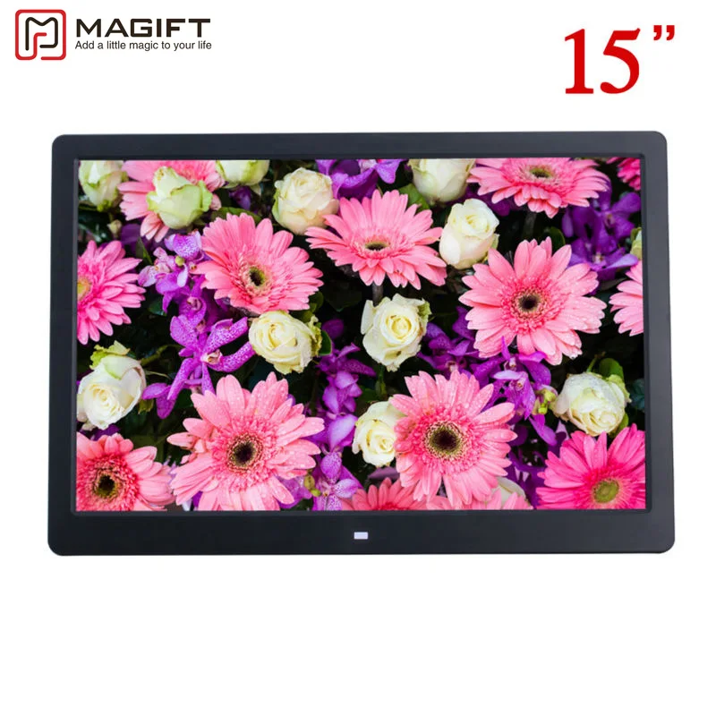15 HD 15inch TFT-LCD 1280*800 Digital Photo Frame Picture Album Clock MP3 MP4 Movie AD Player with Remote Desktop for AD Menu professional 10 tft lcd digital photo movies frame mp4 player alarm clock remote