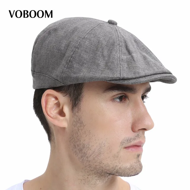 VOBOOM Summer Linen Newsboy Ivy Flat Cap Men Women Breathable Style 8