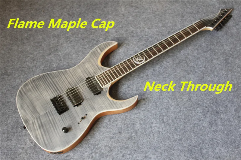 

Custom 24 Chinese 6 Strings Neck Through Electric Guitar Body & Kits With Maple Flame Cap Custom Available