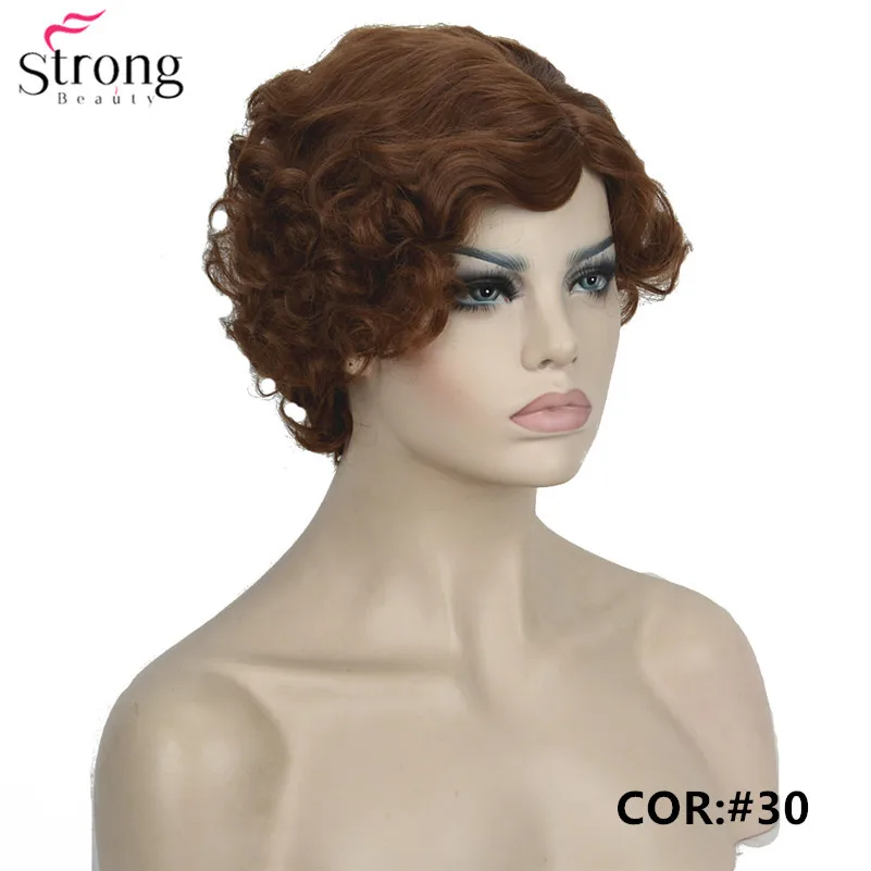 TY 321 #30 Costume Flapper Wig Auburn wigs (2)