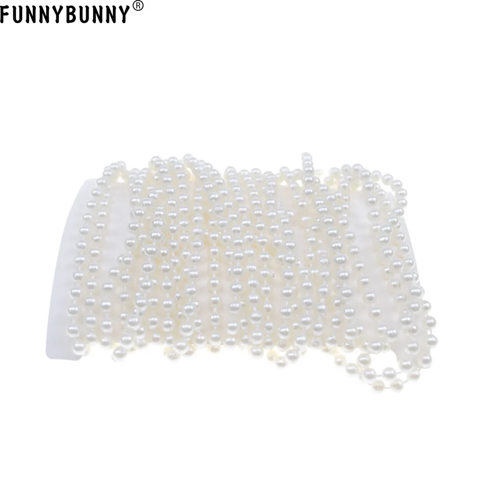 

FUNNYBUNNY 5M Elegant Roll Ivory Pearl Trim Garland Strands String for Christmas Cheer Wedding Party Home Decoration Craft