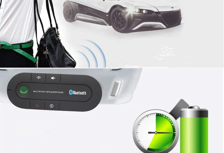 Bluetooth приемник, гарнитура, автомобильный комплект, громкая связь, стерео MP3 музыкальный плеер, солнцезащитный козырек, зажим, беспроводной Bluetooth, многоточечный наушник