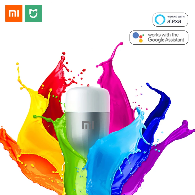 Xiaomi светодиодный светильник E27 цветная лампочка 800 люмен Wifi Mijia приложение