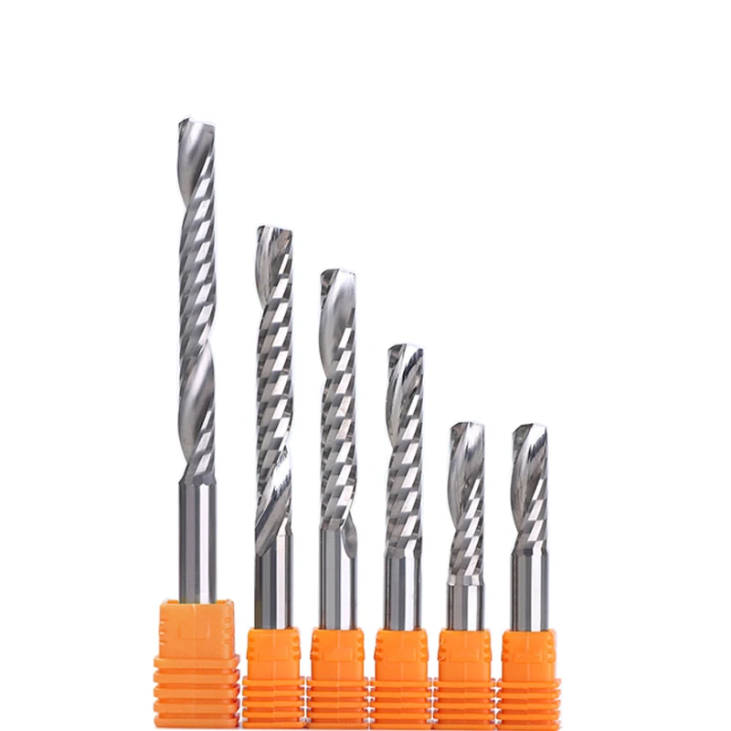 

5pcs Shank 4mm 5mm 6mm 1/4" High Quality Carbide CNC Router Bits One Single Flute End Mill Tools Milling Cutter CEL 17-62mm