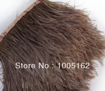 

Free Shipping 10 Yards/lot Fosssil brown Ostrich Feather trimming fringe 5-6inch in width for dress