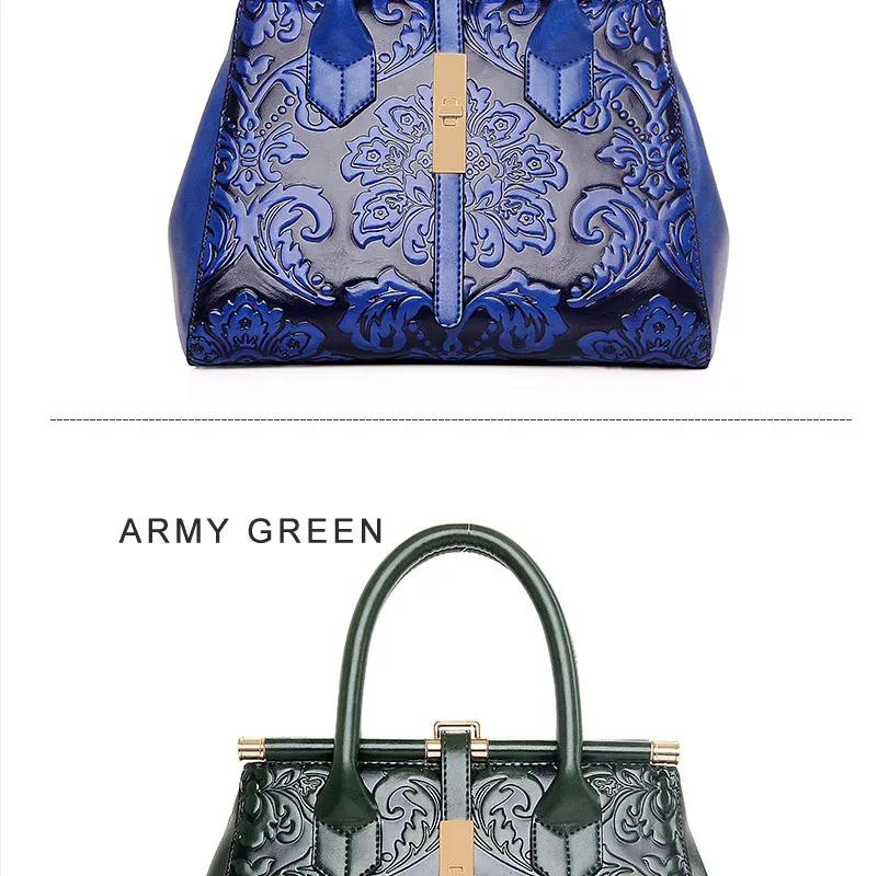 Женские Модные Винтажные Сумки с Цветочным Тиснением, известные дизайнерские брендовые сумки через плечо, женские кожаные сумки