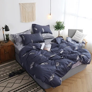 

BEST.WENSD Winter 2 persoons comforter set Cross Leaf bed set Soft Comfortable bedspreads queen size bedlinen bedclothes edredon
