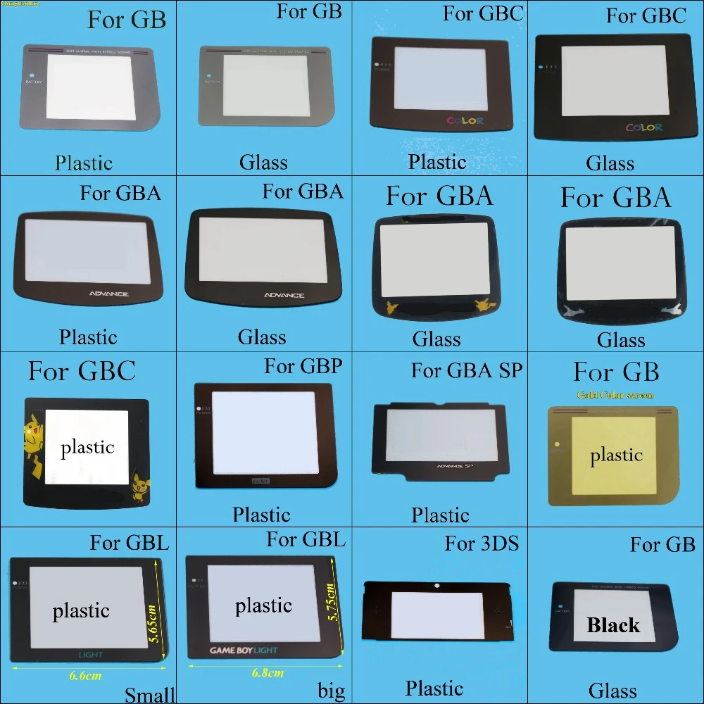 Chenghaoran 16モデルガラス材料のためのゲームボーイgb Gba Gbc Gba Sp 3ds Gbp Gblゲームコンソールの交換修理部品 Replacement Parts Accessories Aliexpress