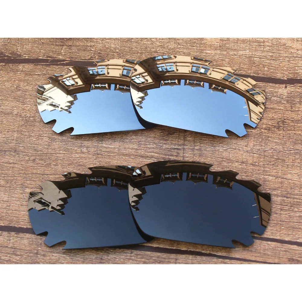 

Vonxyz 2 Pairs Chrome Mirror & Grey Green Polarized Replacement Lenses for-Oakley Jawbone Vented Frame