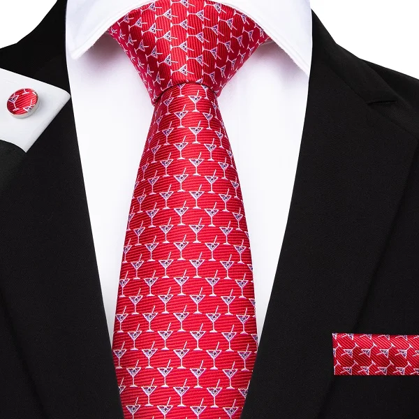 DiBanGu чашка красная Мужская s галстуки для мужчин Свадебные Галстуки мужской костюм шеи галстуки Галстук Бизнес аксессуары N-7082 - Цвет: N-7082