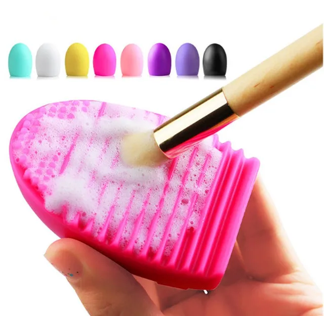 Cheap 1PC New Silicagel makeup Brush Cleaning Washing Tools Board Cosmetics Makeup Brushes Scrubber Board Washing  Brush Cleaner Tool