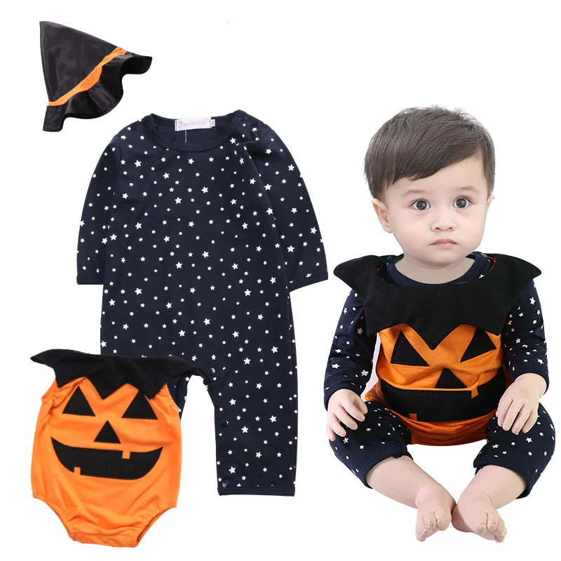 Newborn clothes pumpkin baby halloween rompers long sleeve halloween costume baby toddler