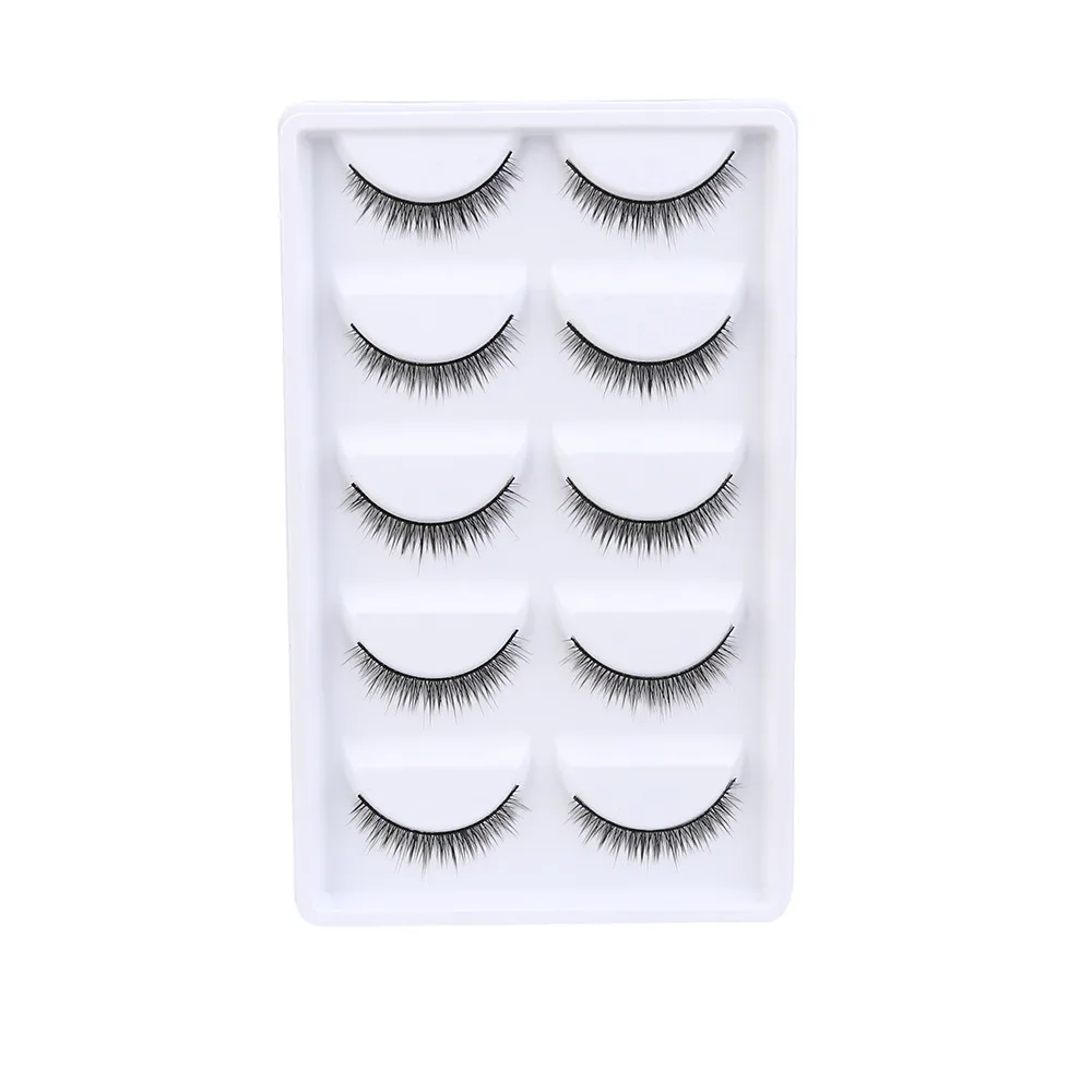 

MAG 5 Pair Fashion Natural Handmade Long False Black Eyelashes Makeup Natural Curling Thick L525