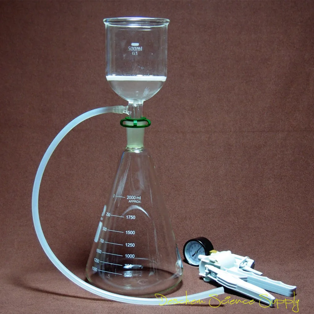 2000 мл 24/40 комплект для фильтрации стекла воронка Buchner фляжка Erlenmeyer вакуумный
