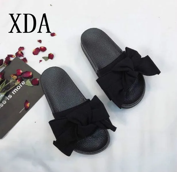 XDA/2019 г. летние женские шлепанцы с бабочками тапочки на плоской подошве для отдыха пляжная обувь Модные